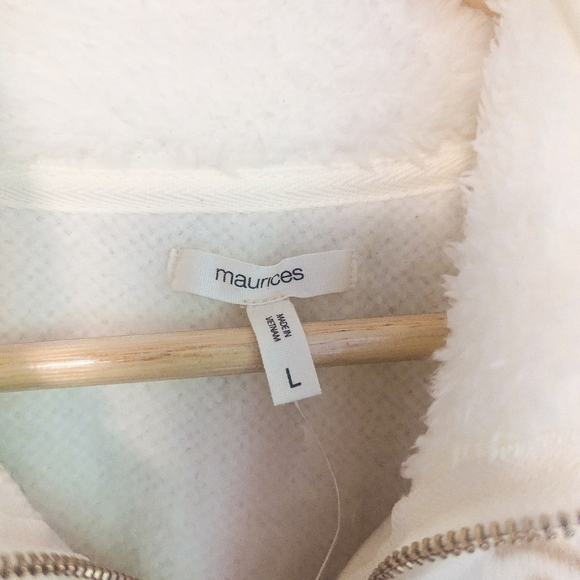 NWOT Maurice's Sherpa Leopard Half-zip Jacket - Picture 3 of 4